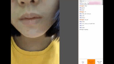 [Omegle] Asian Teen Mouth & Tongue Play 4 Cum