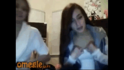 Omegle – two brunette girls having fun with each other.mp4