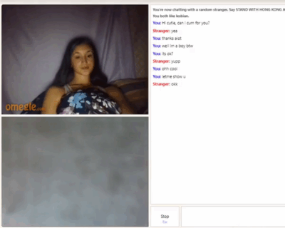 Horny omegle teen cums twice to huge cock