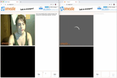 Chatting and playing the Omegle gamr