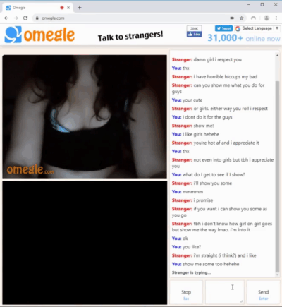 Omegle girl playing