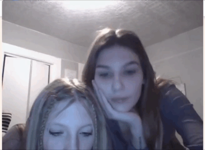 2 girls playing omegle game and showing off