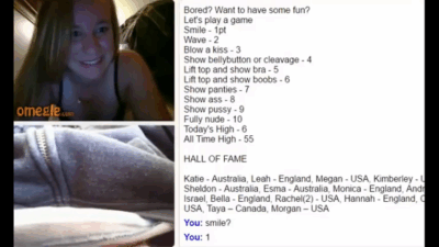 [Omegle] Emily Plays The Game & Watches Cumshot