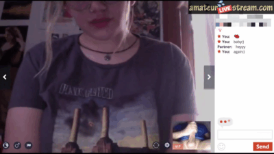 A chubby with glasses on Omegle fingering