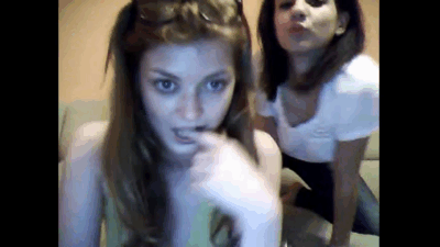 Two 18yo teen friends from school webcam party