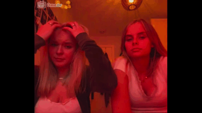 Two swedish girls kiss each other to make me cum