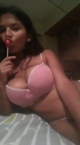 Cutie Teasing with Big Jugs and Lolly