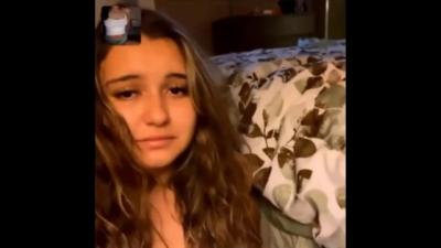 Groping Her Own Big Jugs on Webcam