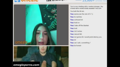 [Omegle] Brunette on Omegle horny for huge dick