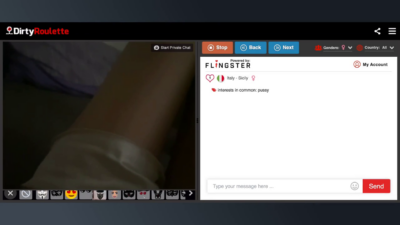 DirtyRoulette hot Italian lesbian plays with pussy