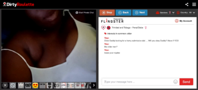 DirtyRoulette horny chubby Trini slut gets naked