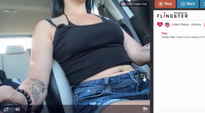 Hottie driving and flashes tits after seeing my co