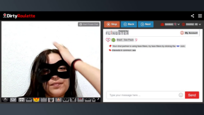 DirtyRoulette horny Brazilian lesbian slut plays