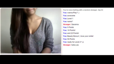 [Omegle] Asian plays points game and flashes